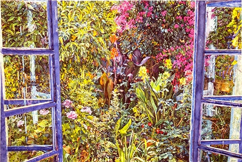 The Open Window, watercolor on paper by Joseph Raffael