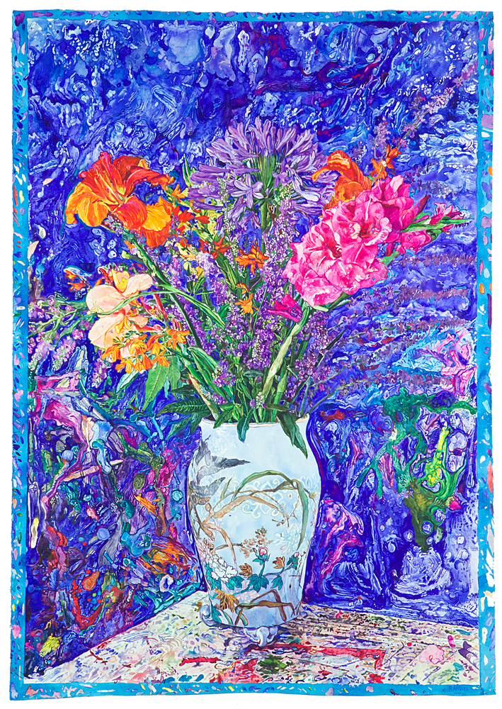Muriel's Vase: Summer - watercolor on paper by Joseph Raffael