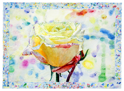 La Rose d'Ariane - watercolor on paper painting by Joseph Raffael