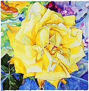 A Rose for Vincent - watercolor on paper by Joseph Raffael