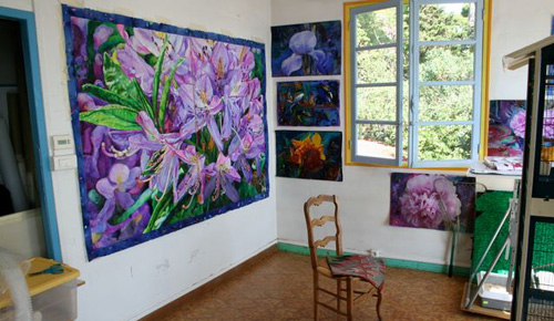 Glimpses of the painting studio of Joseph Raffael